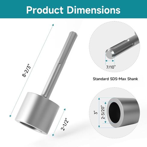 65A Shank T-Post Driver, 2 Inch Diameter Head, 8-2/3 Inches Long Ground Rod Driver, 40Cr Post Adapter, Ideal for Driving T Posts, Fence Posts and Ground Rods in Saudi Arabia