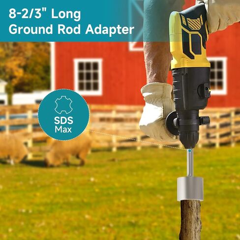 65A Shank T-Post Driver, 2 Inch Diameter Head, 8-2/3 Inches Long Ground Rod Driver, 40Cr Post Adapter, Ideal for Driving T Posts, Fence Posts and Ground Rods in Saudi Arabia