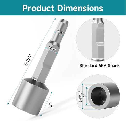 SDS Max Shank T-Post Driver for Driving T Posts, 2-3/20 Inch Diameter Head Ground Rod Driver, 40 Cr 8-2/3 Inches Long Ground Rod Adapter, ldeal for Driving T Posts, Fence Postsand Ground Rods in Saudi Arabia