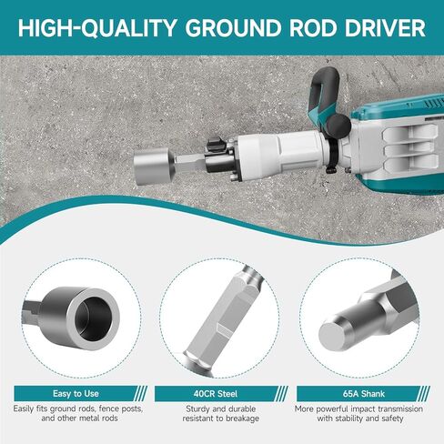 SDS Max Shank T-Post Driver for Driving T Posts, 2-3/20 Inch Diameter Head Ground Rod Driver, 40 Cr 8-2/3 Inches Long Ground Rod Adapter, ldeal for Driving T Posts, Fence Postsand Ground Rods in Saudi Arabia