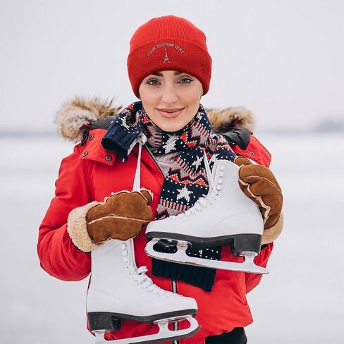 Custom Beanies for Men Paris Travel Eiffel Tower Embroidery Winter Hats for Women Acrylic Skull Cap 1 Size in Kuwait