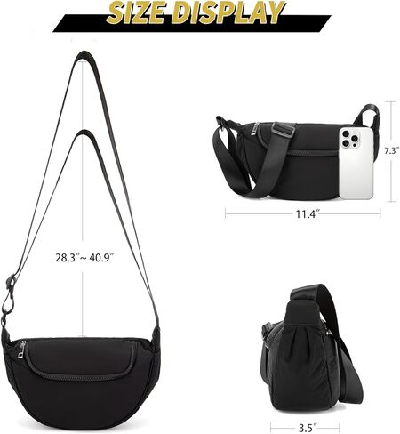 Crossbody Bags for Women Crescent Bag Nylon Sling Bag Purse with Adjustable Strap for Travel Daily in Kuwait
