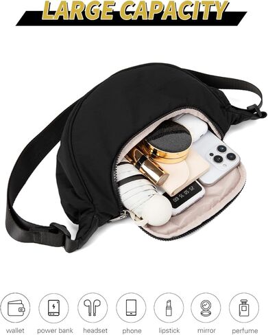 Crossbody Bags for Women Crescent Bag Nylon Sling Bag Purse with Adjustable Strap for Travel Daily in Kuwait