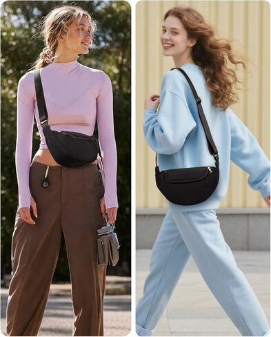 Crossbody Bags for Women Crescent Bag Nylon Sling Bag Purse with Adjustable Strap for Travel Daily in Kuwait