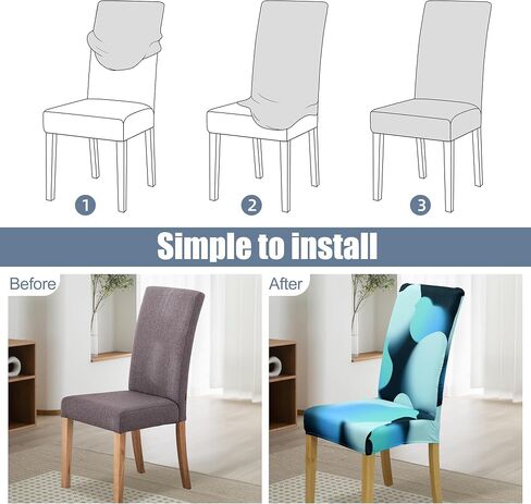 Dining Chair Cover,Dining Room Chair Covers Set of 4,Stretch Kitchen Chair Cover,Washable Dining Chair Cover,Parsons Chair Slipcovers Protective,for Home,Restaurant,Banquet(Dark Gray) in Saudi Arabia