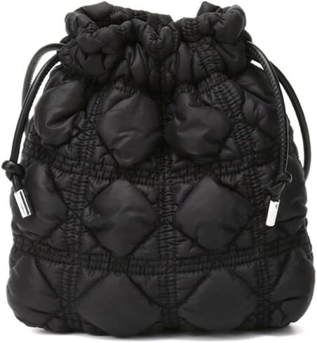 Mini Puffer Drawstring Bucket Bag Quilted Crossbody Bags for Women Bubble Nylon Shoulder Handbag Hobo Cell Phone Purse in Saudi Arabia
