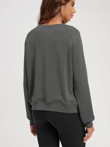 سويت شيرت ODODOS Modal ناعم بأكمام طويلة للنساء بلوفر برقبة دائرية كبيرة الحجم in Kuwait