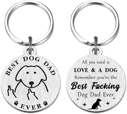 Gifts for Dog Dad Father's Day Keychain - Dog Dad Birthday Keychain - Gifts from Dogs to Dad Father Easter Stuff in Saudi Arabia