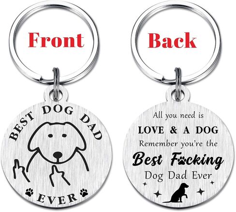 Gifts for Dog Dad Father's Day Keychain - Dog Dad Birthday Keychain - Gifts from Dogs to Dad Father Easter Stuff in Saudi Arabia