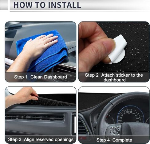 Center Console Dash Cover for Toyota RAV4 2001-2012 Non-Slip Dashboard Carpet Mat Polyester Silicone in Saudi Arabia
