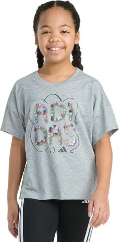 adidas Girls' Short Sleeve Drop Shoulder Tee in Saudi Arabia