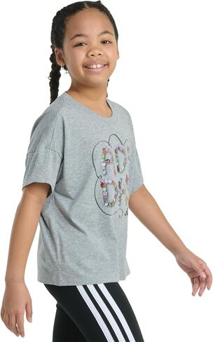 adidas Girls' Short Sleeve Drop Shoulder Tee in Saudi Arabia
