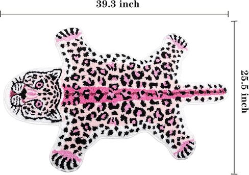 البني ليوبارد حمام حصيرة للحمام، مضحك الفهد طباعة لطيف الكرتون سجاد الحمام عدم الانزلاق على شكل حيوان ماصة حوض الاستحمام حصيرة أفخم دش باب حصيرة ديكور 39.3x25.5 بوصة in Kuwait