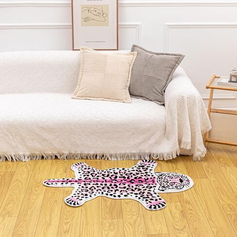 البني ليوبارد حمام حصيرة للحمام، مضحك الفهد طباعة لطيف الكرتون سجاد الحمام عدم الانزلاق على شكل حيوان ماصة حوض الاستحمام حصيرة أفخم دش باب حصيرة ديكور 39.3x25.5 بوصة in Kuwait