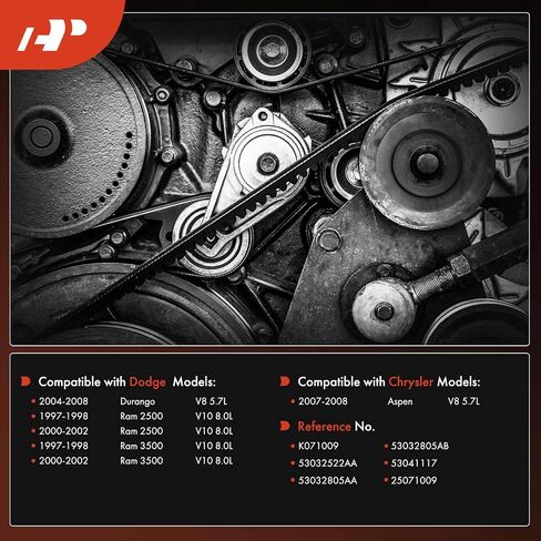 A-Premium Engine Serpentine Drive Belt Compatible with Dodge & Chrysler Cars - Ram 2500 1997-1998/2000-2002, Ram 3500 1997-1998/2000-2002, Durango 2004-2008, Aspen 2007-2008, 5.7L 8.0L in Saudi Arabia