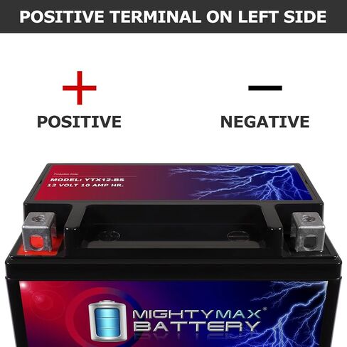 Mighty Max Battery YTX12-BS 12V 10AH Battery for Piaggio (Vespa) LX150 4T 2012 in Saudi Arabia