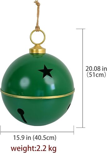 قطعتان من أجراس عيد الميلاد الكبيرة للزينة، حجم كبير بقطر 8.3 بوصة، أجراس ديكور عيد الميلاد ريفي عتيق لشجرة عيد الميلاد لتزيين عيد الميلاد in Kuwait