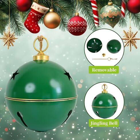 قطعتان من أجراس عيد الميلاد الكبيرة للزينة، حجم كبير بقطر 8.3 بوصة، أجراس ديكور عيد الميلاد ريفي عتيق لشجرة عيد الميلاد لتزيين عيد الميلاد in Kuwait