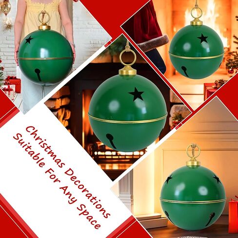 قطعتان من أجراس عيد الميلاد الكبيرة للزينة، حجم كبير بقطر 8.3 بوصة، أجراس ديكور عيد الميلاد ريفي عتيق لشجرة عيد الميلاد لتزيين عيد الميلاد in Kuwait