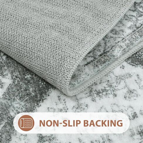 Uphome Boho Bathroom Rugs Oriental Vintage Bath Rug Khaki Soft Plush Washable Bath Mats Non-Slip Farmhouse Distressed Bathroom Floor Mat for Toilet Tub Vanity, 18x26 inch in Kuwait