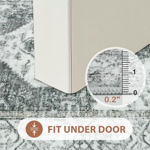 Uphome Boho Bathroom Rugs Oriental Vintage Bath Rug Khaki Soft Plush Washable Bath Mats Non-Slip Farmhouse Distressed Bathroom Floor Mat for Toilet Tub Vanity, 18x26 inch in Kuwait