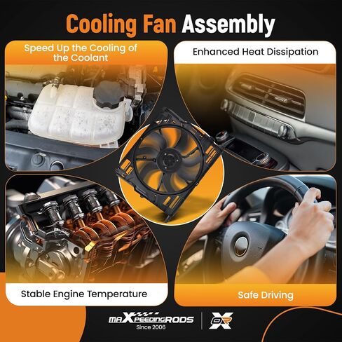 maXpeedingrods Engine Radiator Cooling Fan Assembly for BMW 528i 530i 535i xDrive 640i 740i 740Li 2009-2015, 17428509741 17427599493 17427802943 in Saudi Arabia