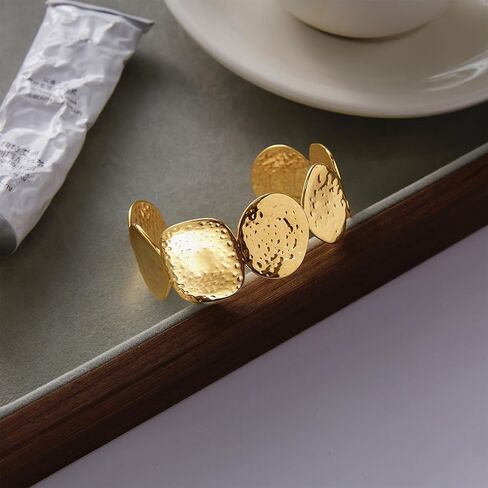 Gold Chunky Statement Bangle Cuff Bracelets for Women Open Wide Punk Bracelet Boho Jewelry in Kuwait