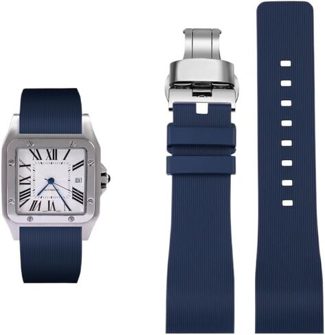 For Cartier Santos 100 Rubber Watch Straps For Both Men's And Women's Watch Chains in Saudi Arabia