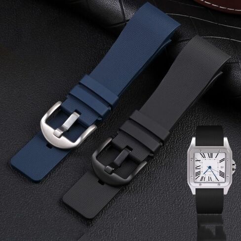 For Cartier Santos 100 Rubber Watch Straps For Both Men's And Women's Watch Chains in Saudi Arabia