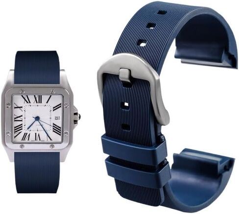 For Cartier Santos 100 Rubber Watch Straps For Both Men's And Women's Watch Chains in Saudi Arabia