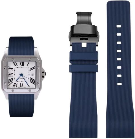 For Cartier Santos 100 Rubber Watch Straps For Both Men's And Women's Watch Chains in Saudi Arabia
