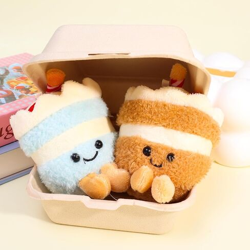Super Cute Happy Cartoon Smiling Cup Cake Food Keychains for Women Good Luck Positive Energy Cake Key Chain Bag Pendant Gifts in Saudi Arabia