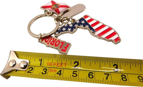 Westmon Works Florida Keychain with Metal Patriotic State Shape and Flag Charms Sunshine State Key Ring in Saudi Arabia