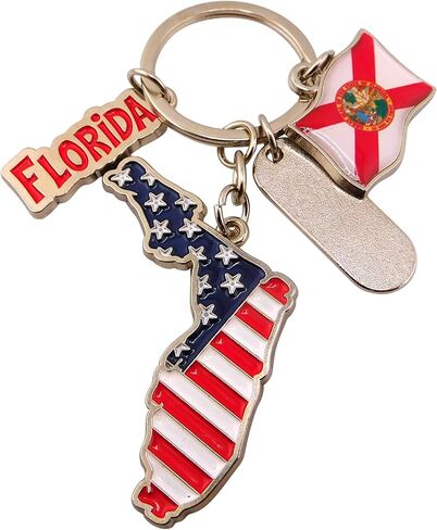 Westmon Works Florida Keychain with Metal Patriotic State Shape and Flag Charms Sunshine State Key Ring in Saudi Arabia