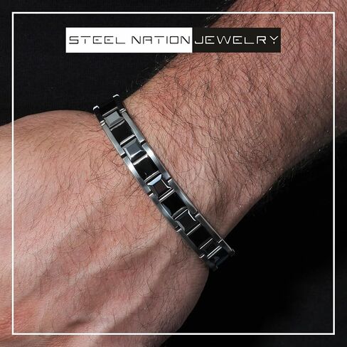 Signature Strength Men's Hypoallergenic Stainless Steel & Tungsten Carbon Fiber Link Bracelet Series in Kuwait