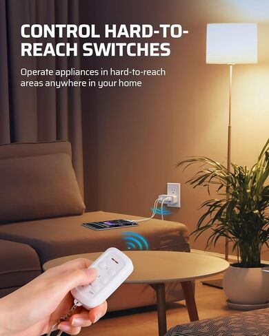 DEWENWILS Wireless Remote Control Outlet, 125V/15A/1875W Remote USB Outlet Switch, 100FT Control Range, Programmable & Expandable Indoor Remote Control Outlet, FCC Listed in Saudi Arabia