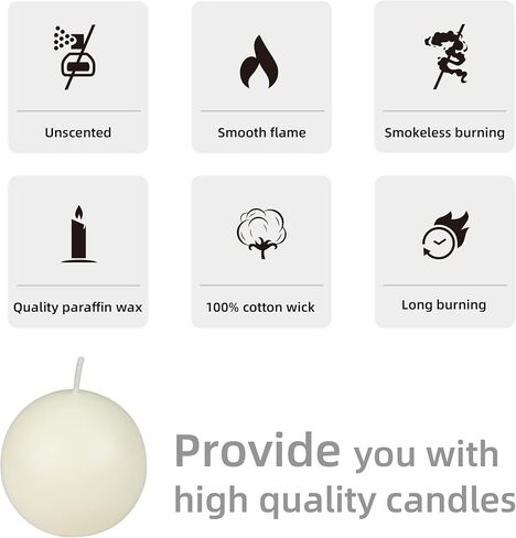 2 Inch Pale Ivory Ball Candles in Saudi Arabia