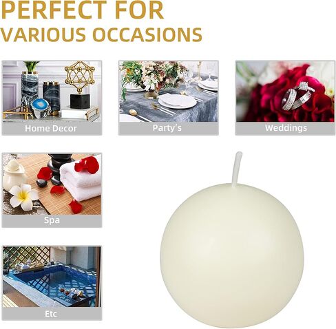 2 Inch Pale Ivory Ball Candles in Saudi Arabia