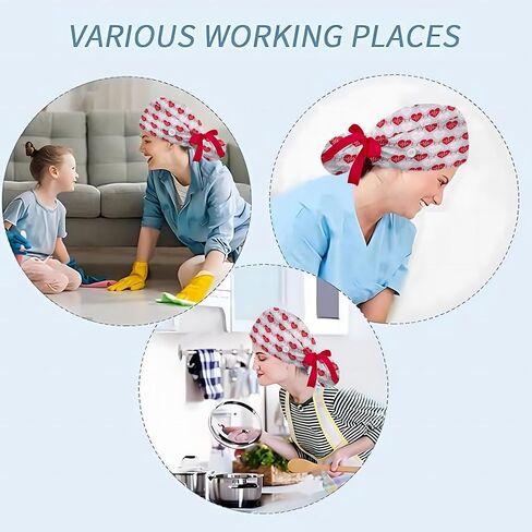 Nurse Scrub Caps for Women - Adjustable Ponytail Hat with Sweatband & Scrunchie | with Button Working Cap for Nurses in Saudi Arabia