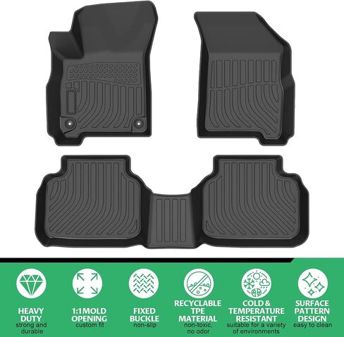 Floor Mats for Dodge Journey 2011-2020, Custom Fit Journey Floor Mat,2012 2013 2014 2015 2016 2018 2019 2017 Dodge Journey Accessories, Front & Rear Row All Weather TPE Floor Liners Waterproof Durable in Kuwait