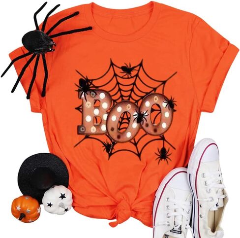 Halloween Shirts for Women Funny Graphic Print Fall T Shirt in Saudi Arabia