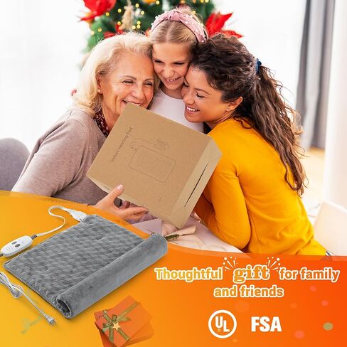 وسادة تدفئة كبيرة لتخفيف آلام الظهر وتخفيف تشنجات الدورة الشهرية، 83.88 سم × 43.18 سم، وسادات حرارية جافة ورطبة للرقبة والكتف والبطن والساق، وإيقاف تلقائي للغسيل في الغسالة باللون الرمادي in Kuwait