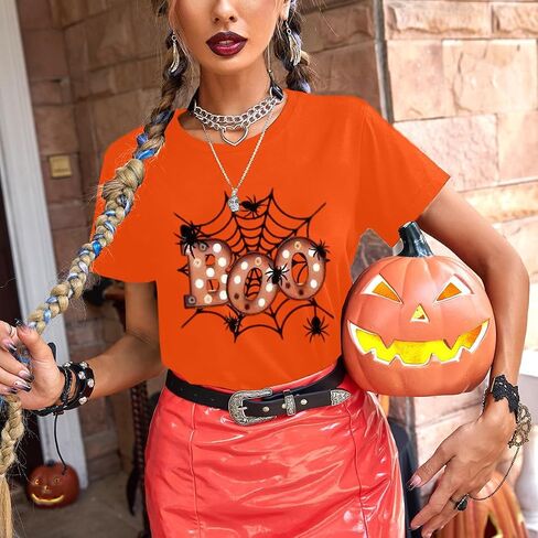 Halloween Shirts for Women Funny Graphic Print Fall T Shirt in Saudi Arabia