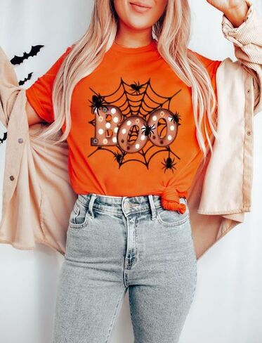 Halloween Shirts for Women Funny Graphic Print Fall T Shirt in Saudi Arabia