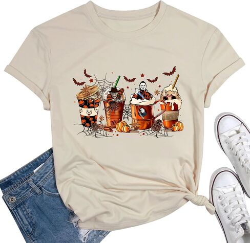 Halloween Shirts for Women Funny Graphic Print Fall T Shirt in Saudi Arabia