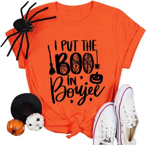 Halloween Shirts for Women Funny Graphic Print Fall T Shirt in Saudi Arabia