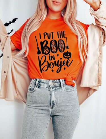 Halloween Shirts for Women Funny Graphic Print Fall T Shirt in Saudi Arabia