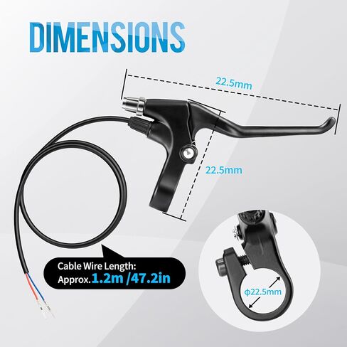 2 Pin Brake Levers for Electric Bicycle, Brake Lever Handle Bar Grips 2 Wires Left & Right E-Bike Replacement Parts (1 Pair) in Kuwait