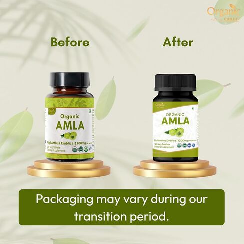 AMLA 120 Tablets | Indian Gooseberry (Amalaki) Phyllanthus emblica | Organic and Natural | Rich in Vitamin C, Antioxidants and Immune Support | Vegan and USDA Certified 120tab in Saudi Arabia