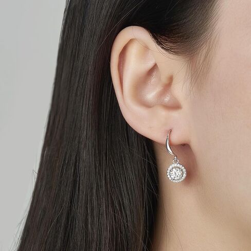 Moissanite Dangle Drop Earrings for women, 925 Sterling Silver Hook Earrings 18K White Gold D Color VVS1 Moissanite Diamond Earrings for Women Hypoallergenic Jewelry Gifts in Saudi Arabia
